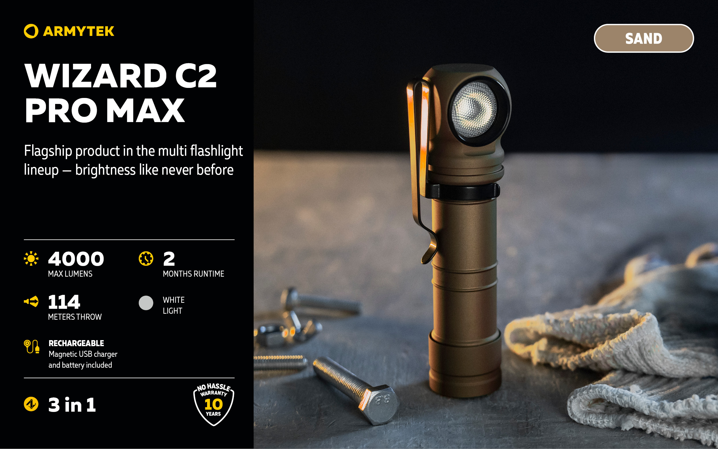 Armytek Wizard C2 Pro Max Magnet USB | Armytek.fi